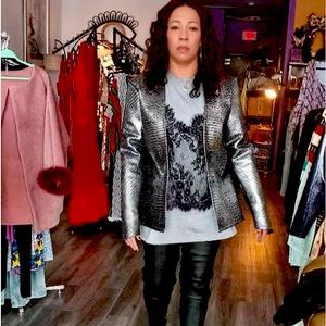 Custom made faux croc grey jacket